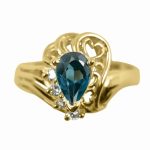 14K-18K Yellow Gold & Diamond- Aquamarine - Imagen 2