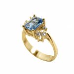 14K-18K Yellow Gold & Diamond- Aquamarine