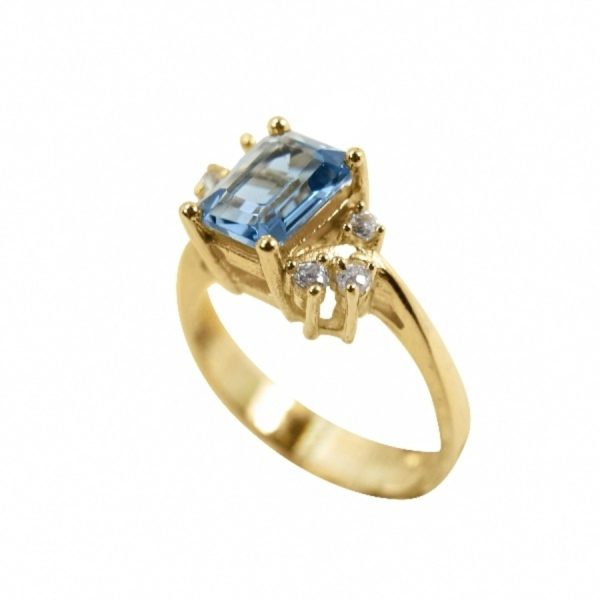 14K-18K Yellow Gold & Diamond- Aquamarine