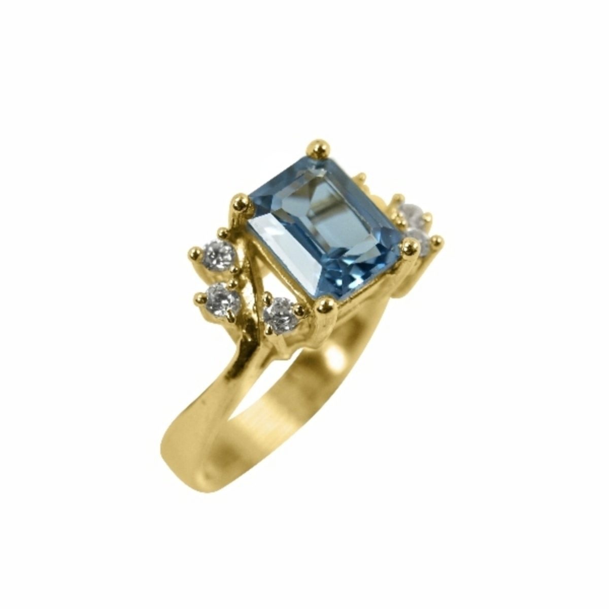 ⁦14K-18K Yellow Gold & Diamond- Aquamarine⁩ - الصورة ⁦2⁩