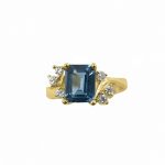 ⁦14K-18K Yellow Gold & Diamond- Aquamarine⁩ - الصورة ⁦3⁩