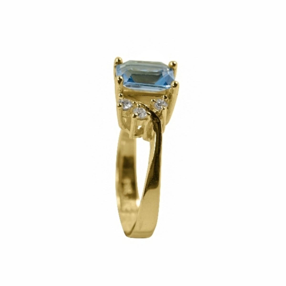 ⁦14K-18K Yellow Gold & Diamond- Aquamarine⁩ - الصورة ⁦4⁩