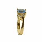⁦14K-18K Yellow Gold & Diamond- Aquamarine⁩ - الصورة ⁦4⁩