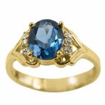 1026 14K-18K Yellow Gold & Diamond- Aquamarine