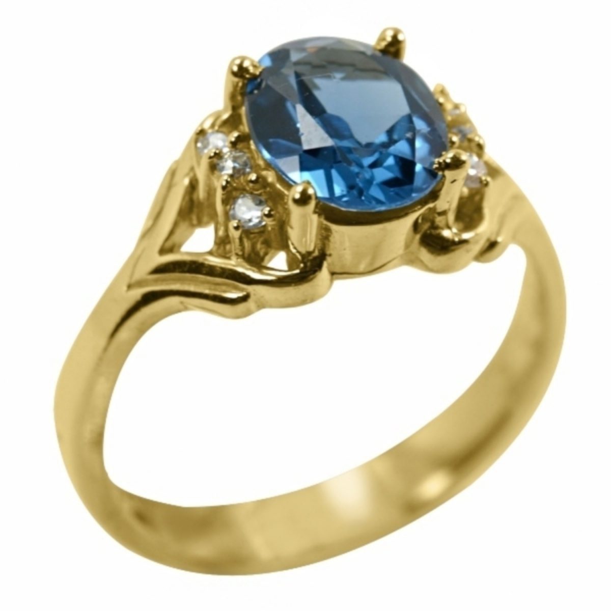 1026 14K-18K Yellow Gold & Diamond- Aquamarine – Bild 2