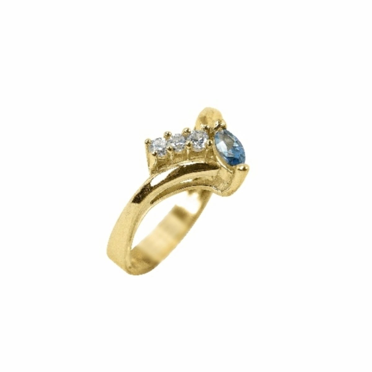 14K-18K Yellow Gold & Diamond- Aquamarine - Imagen 2