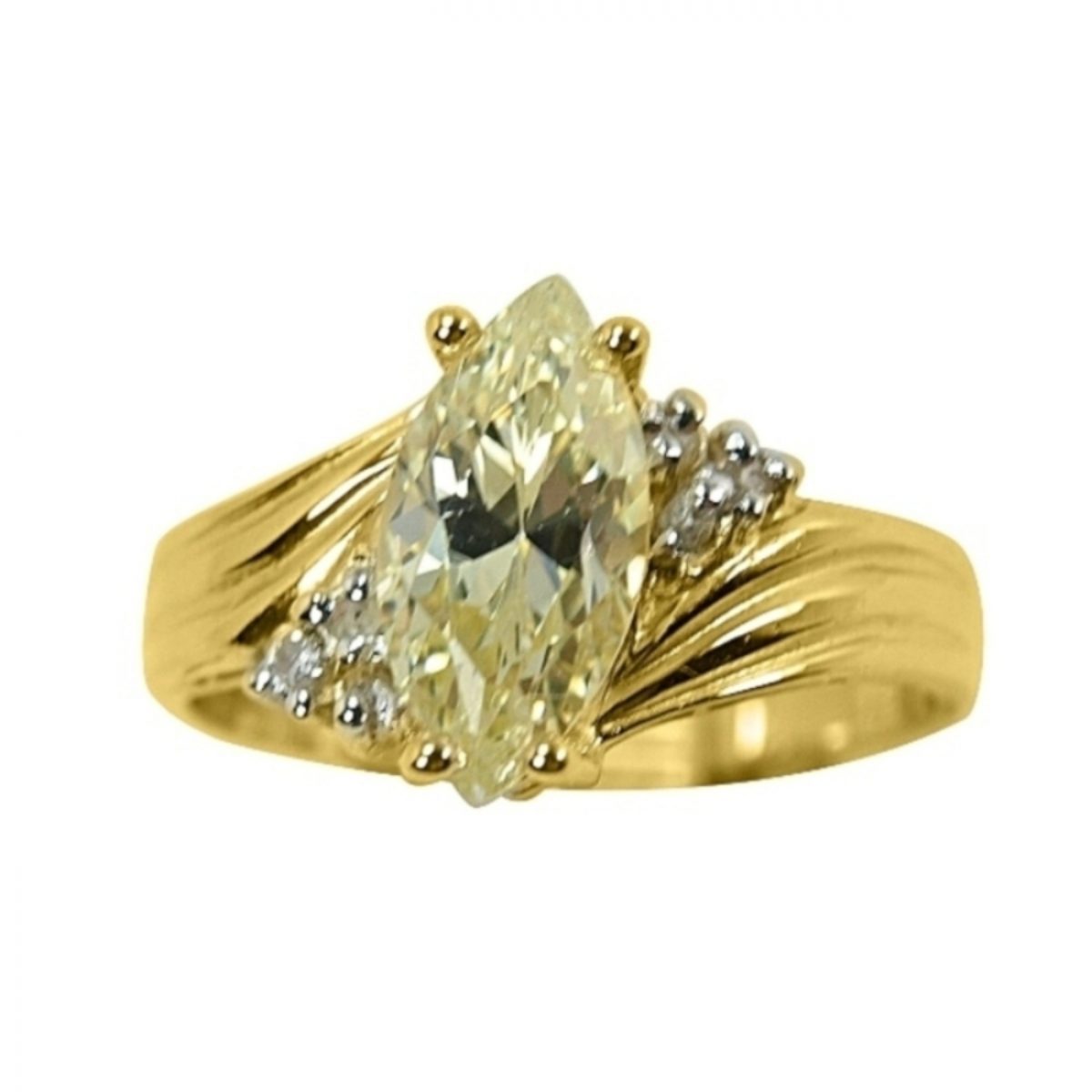14K-18K Yellow Gold & Diamond-Citrine – Bild 1