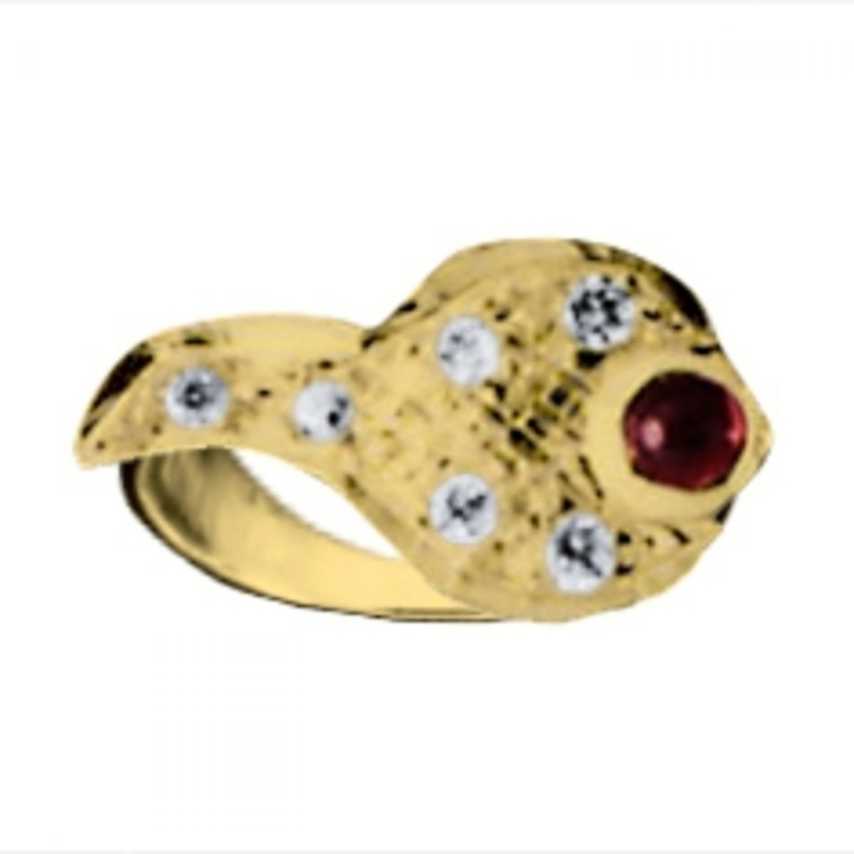 14K-18K Yellow Gold & Diamond-Garnet – Bild 1