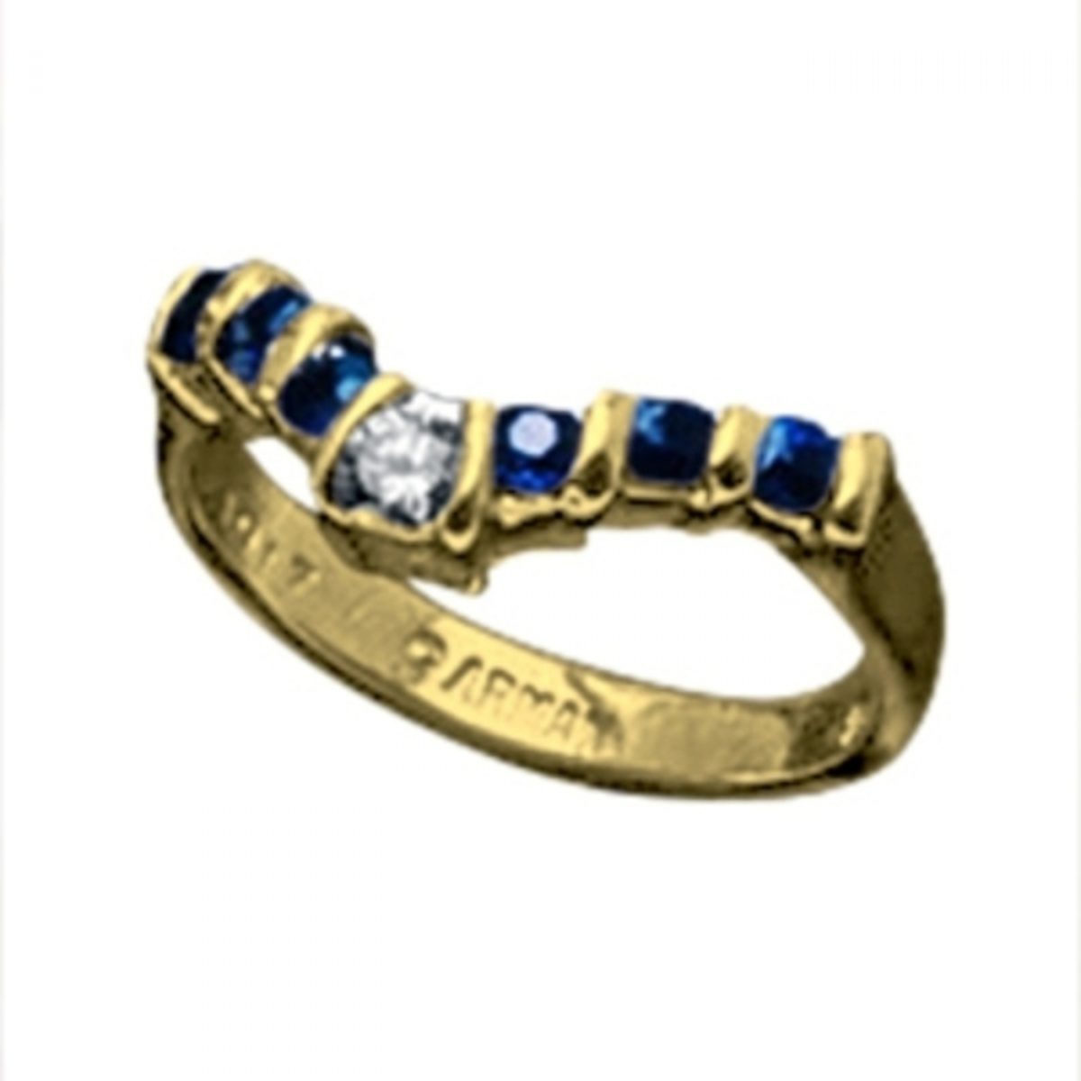14K-18K Yellow Gold & Diamond-Saphire - Imagen 1