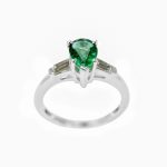 14K-18K White Gold Emerald & Diamond