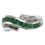 14K-18K White Gold Emerald & Diamond – Image 3