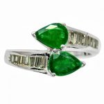 14K-18K White Gold Emerald & Diamond