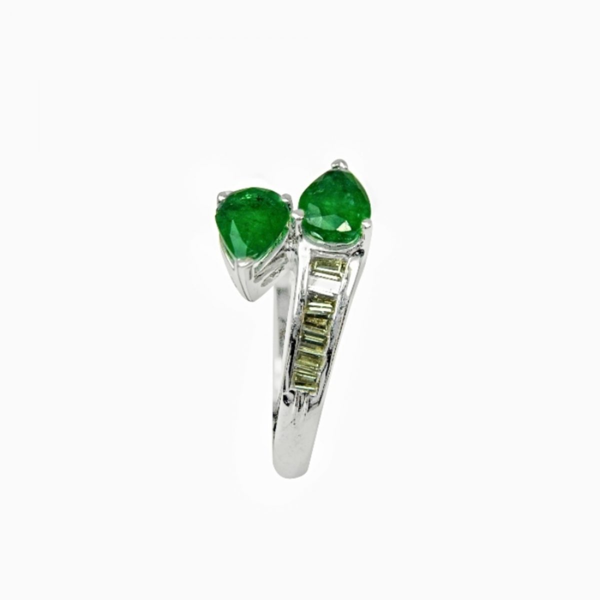 14K-18K White Gold Emerald & Diamond – Image 4