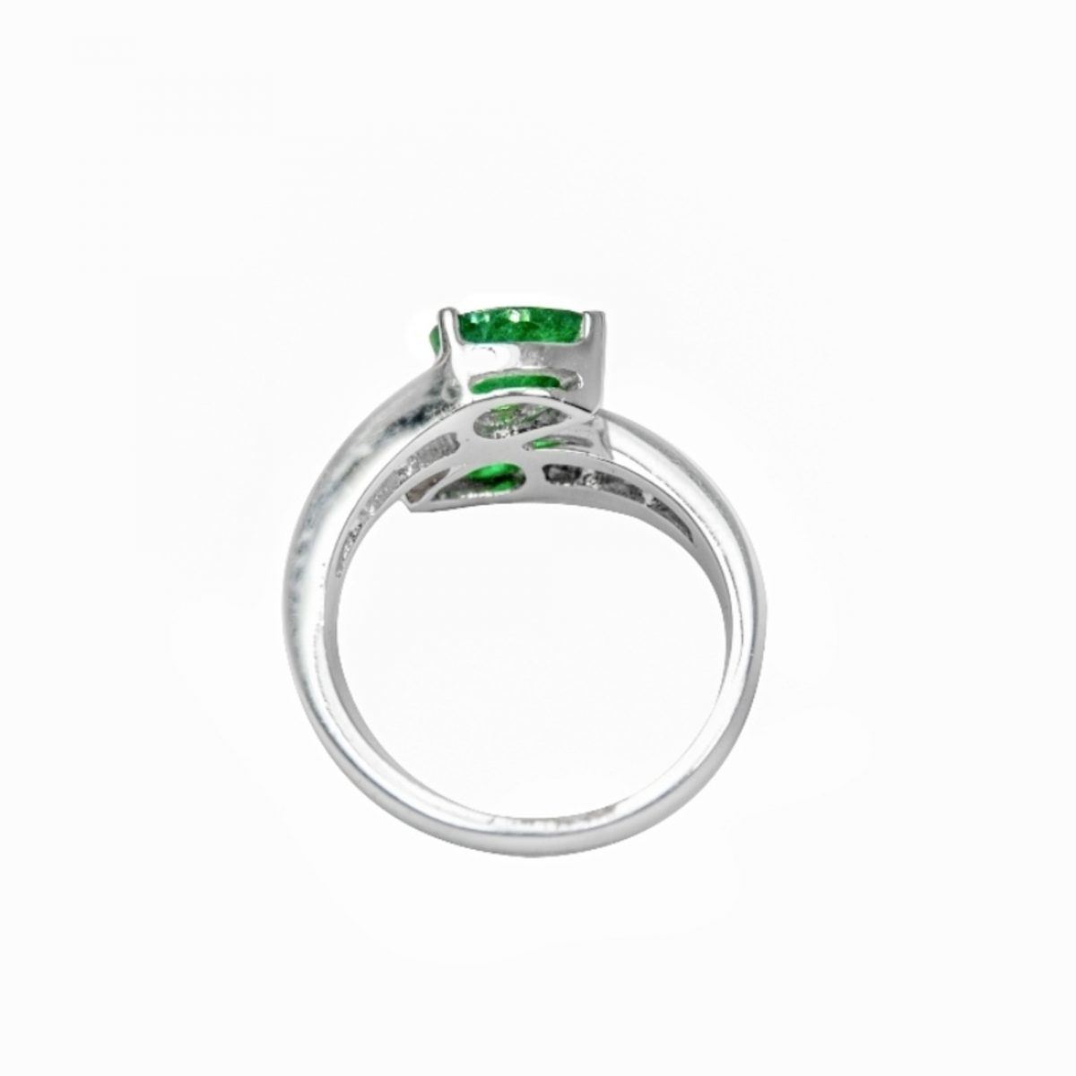 14K-18K White Gold Emerald & Diamond – Image 2