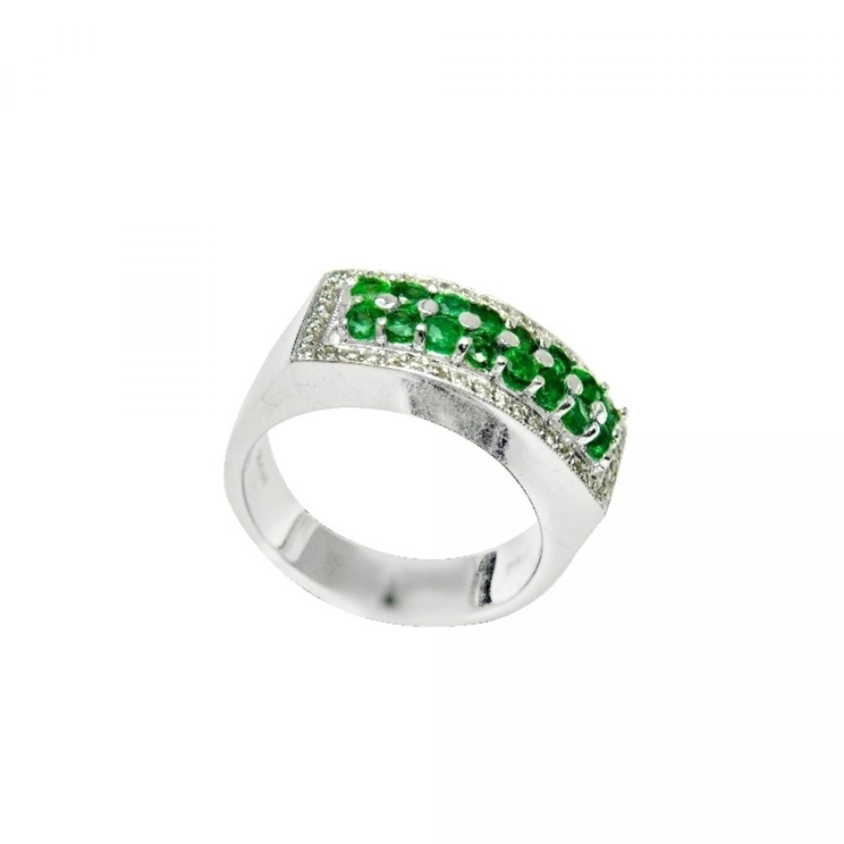 14K-18K White Gold Emerald & Diamond – Image 1
