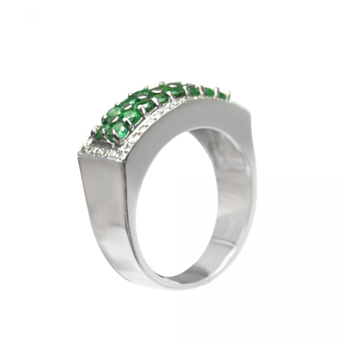 14K-18K White Gold Emerald & Diamond – Image 2