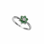 14K-18K White Gold Emerald & Diamond