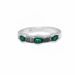 14K-18K White Gold Emerald & Diamond
