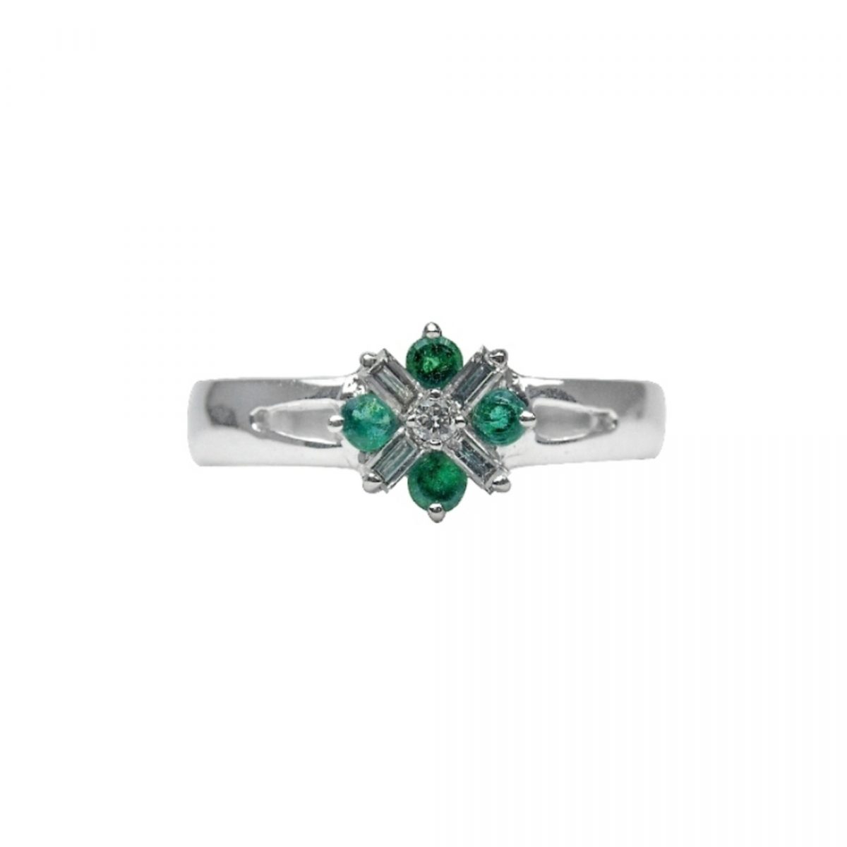 14K-18K White Gold Emerald & Diamond – Image 4