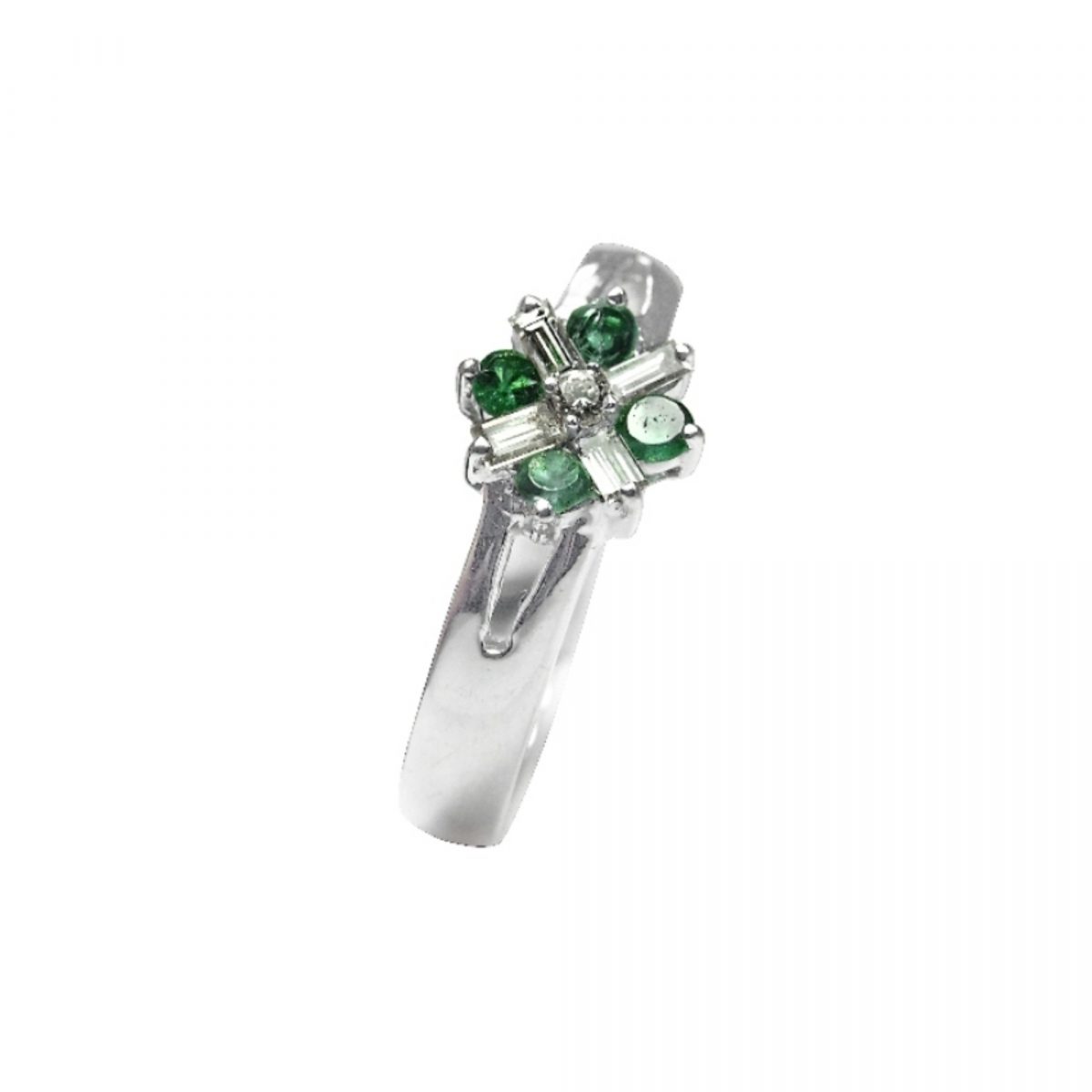 14K-18K White Gold Emerald & Diamond – Image 1