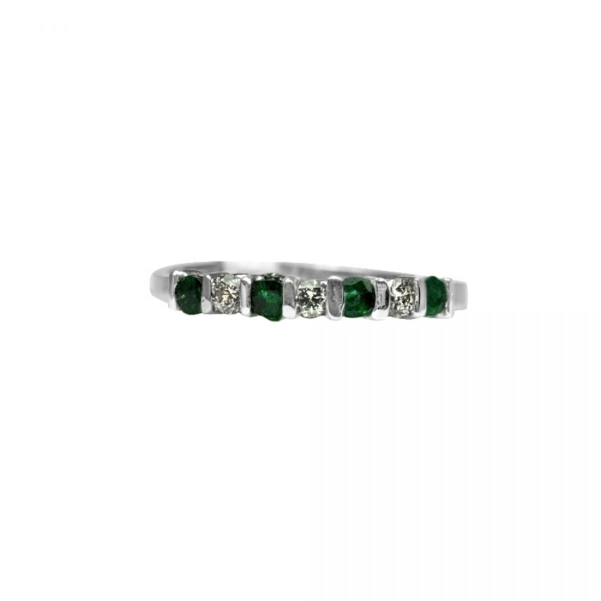 14K-18K White Gold Emerald & Diamond – Image 2
