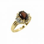 14K-18K Yellow Gold Garnet & Diamond - Imagen 2