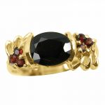 ⁦14K-18K Yellow Gold Garnet⁩ - الصورة ⁦3⁩