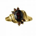 ⁦14K-18K Yellow Gold Garnet⁩ - الصورة ⁦2⁩