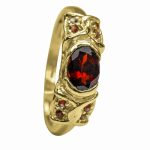 14K-18K Yellow Gold Garnet-Diamond - Imagen 5