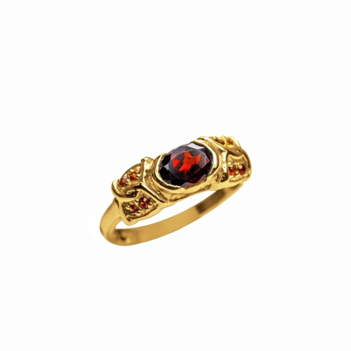 14K-18K Yellow Gold Garnet-Diamond - Imagen 1