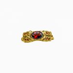 14K-18K Yellow Gold Garnet-Diamond - Imagen 2