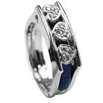 14k-18K White Gold & Lapis- Diamond