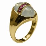 14k-18K Yellow Gold & Ruby-Moon Stone - Görsel 2
