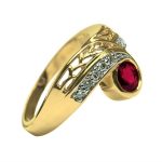 14k-18K Yellow Gold & Ruby-Diamond - immagine 4