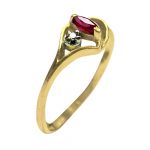 14k-18K Yellow Gold & Ruby-Diamond - Imagen 4
