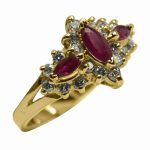 ⁦14k-18K Yellow Gold & Ruby-Diamond⁩ - الصورة ⁦3⁩