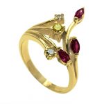 ⁦14k-18K Yellow Gold & Ruby-Diamond⁩ - الصورة ⁦3⁩