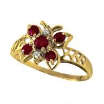 14k-18K-Yellow-Gold-Ruby-Diamond - Imagen 2