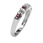 14k-18K White Gold & Ruby-Diamond - Görsel 3