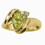 ⁦14K-18K Yellow Gold- Turmalin-Diamond⁩ - الصورة ⁦3⁩