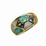 14K-18K Yellow Gold Tanzanite Mother Pearl- Diamond - Görsel 4