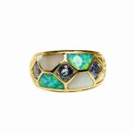 14K-18K Yellow Gold Tanzanite Mother Pearl- Diamond - Görsel 2