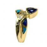 14K-18K Yellow Gold Tanzanite Mother Pearl- Diamond - Görsel 3
