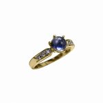 14K-18K Yellow Gold Tanzanite Cabeshon -Diamond – Image 5