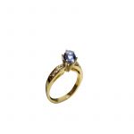 14K-18K Yellow Gold Tanzanite Cabeshon -Diamond