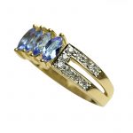 14K-18K Yellow Gold Tanzanite -Diamond - Görsel 4