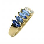 14K-18K Yellow Gold Tanzanite -Diamond - Görsel 3