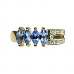 14K-18K Yellow Gold Tanzanite -Diamond - Görsel 2