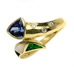 4K-18K Yellow Gold Tanzanite Mother Pearl-Diamond - Imagen 3