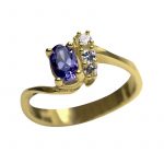 14K-18K Yellow Gold Tanzanite-Diamond - immagine 3